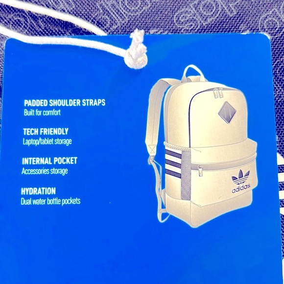 Adidas Logo Backpack. New With Tags - Picture 9 of 9